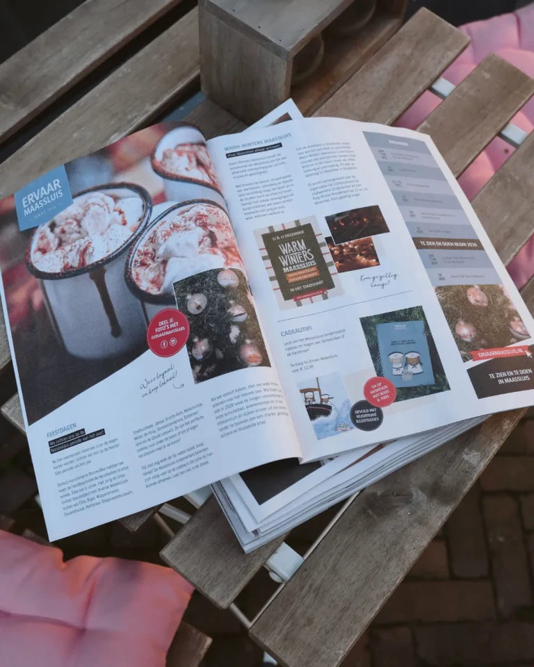 Grafisch ontwerp Rvaer'm spread Warm Winters Maassluis
